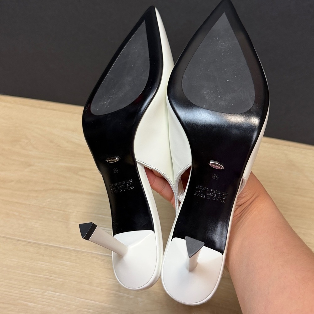 Tony Bianco Baz Pump in White Hi Shine leather heels, SIZE 8 1/2 US - Picture 6 of 7